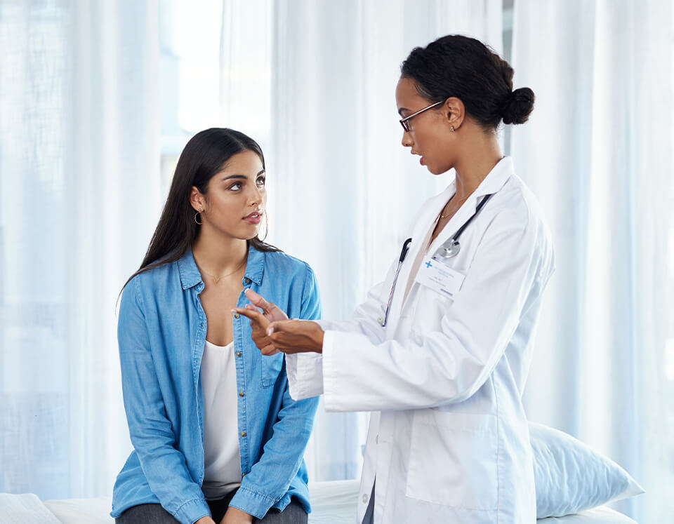 ob gyn doctor talking to patient